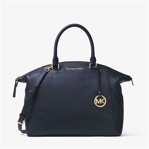 michael kors riley satchel navy blue|Women's Blue Designer Handbags .